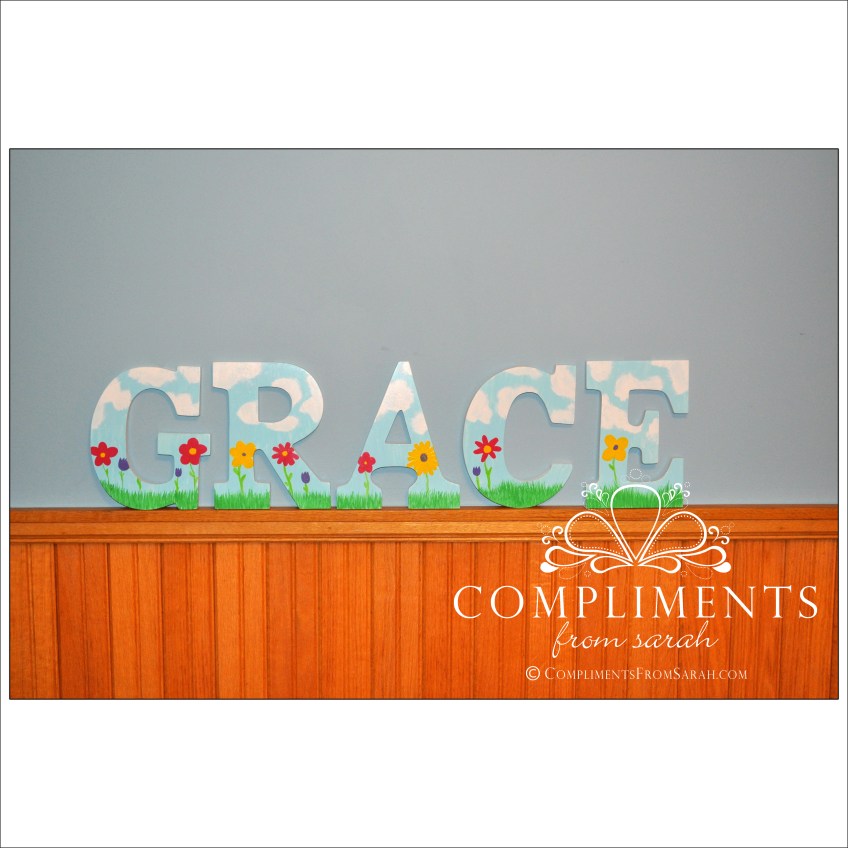 hand painted letters grace