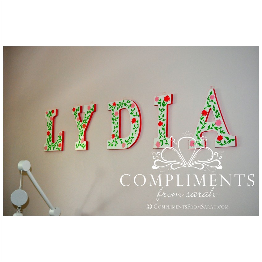 hand painted letters lydia