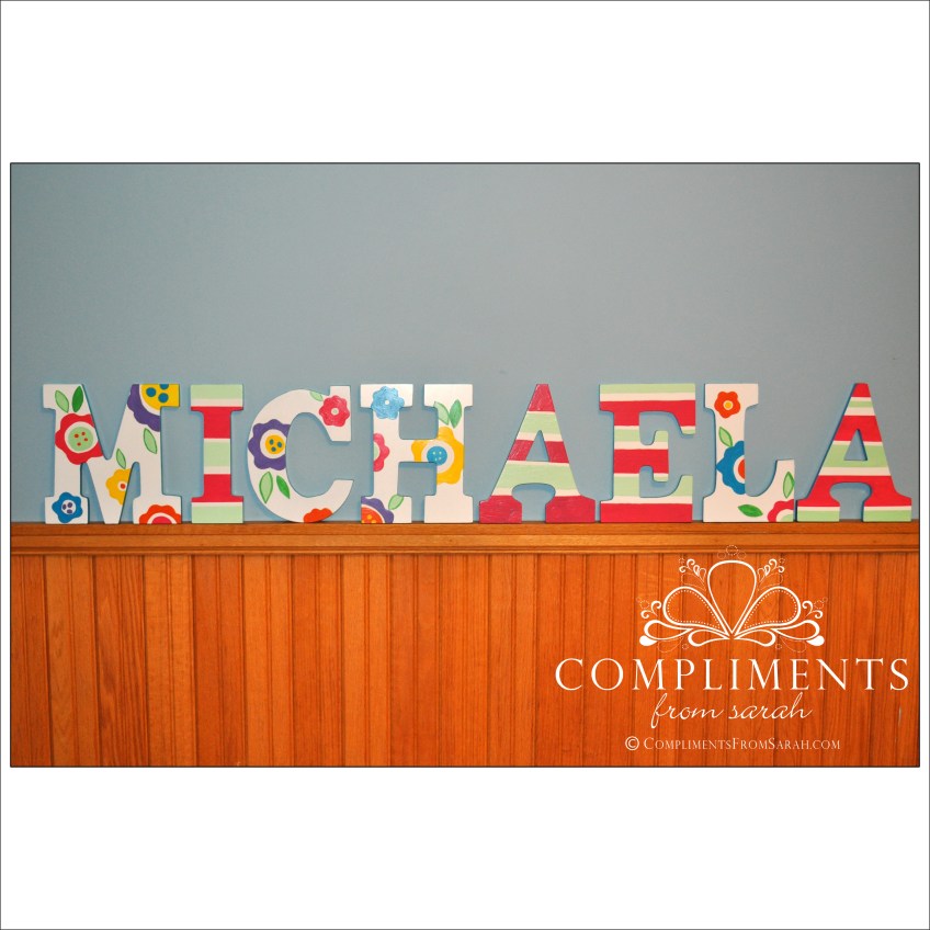 hand painted letters michaela