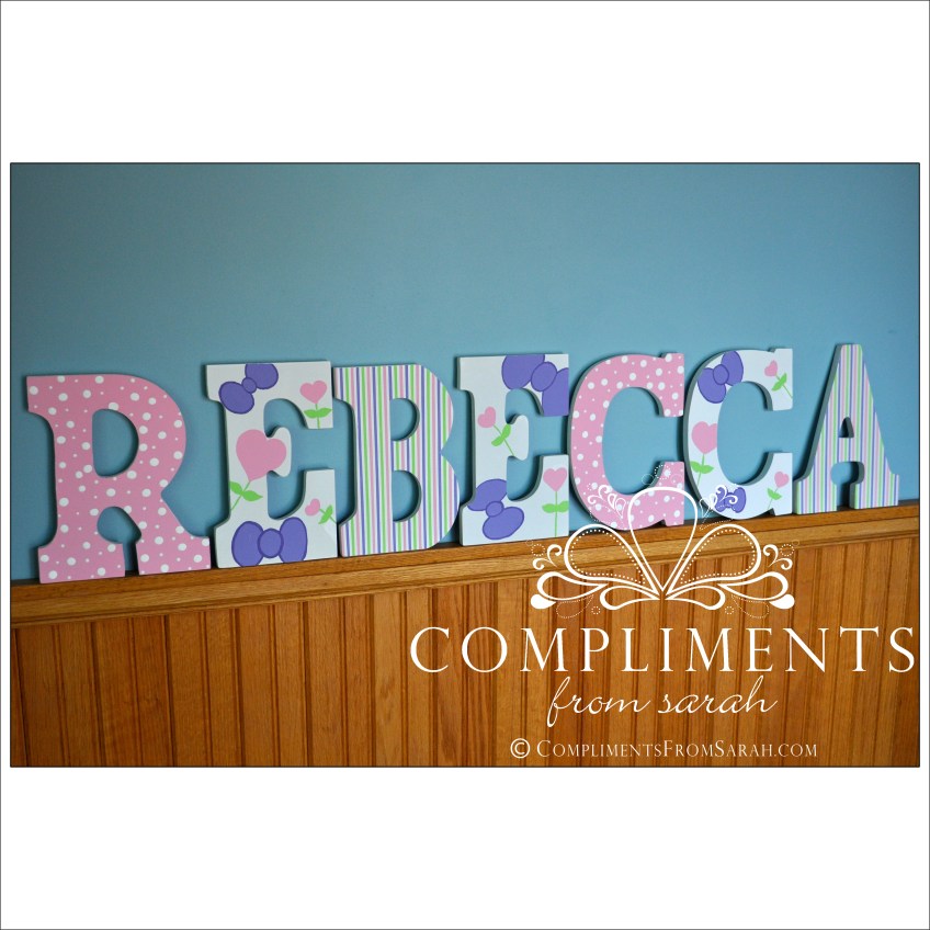 hand painted letters rebecca
