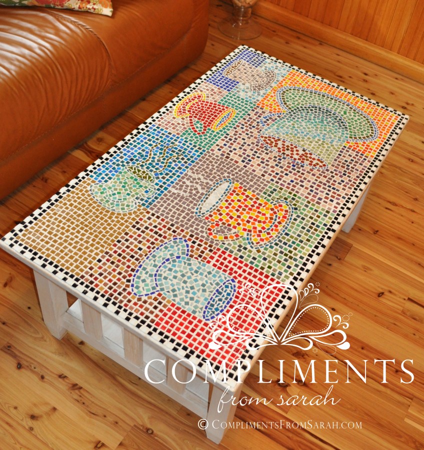 mosaic coffee cup coffee table