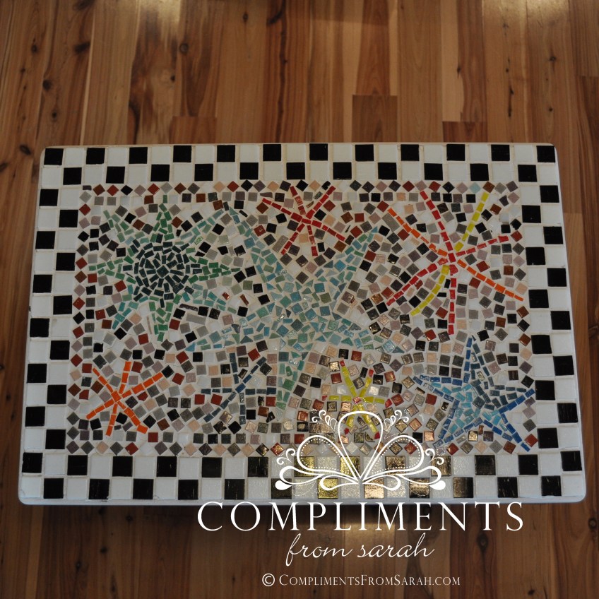 mosaic star side table top