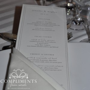 wedding menu card