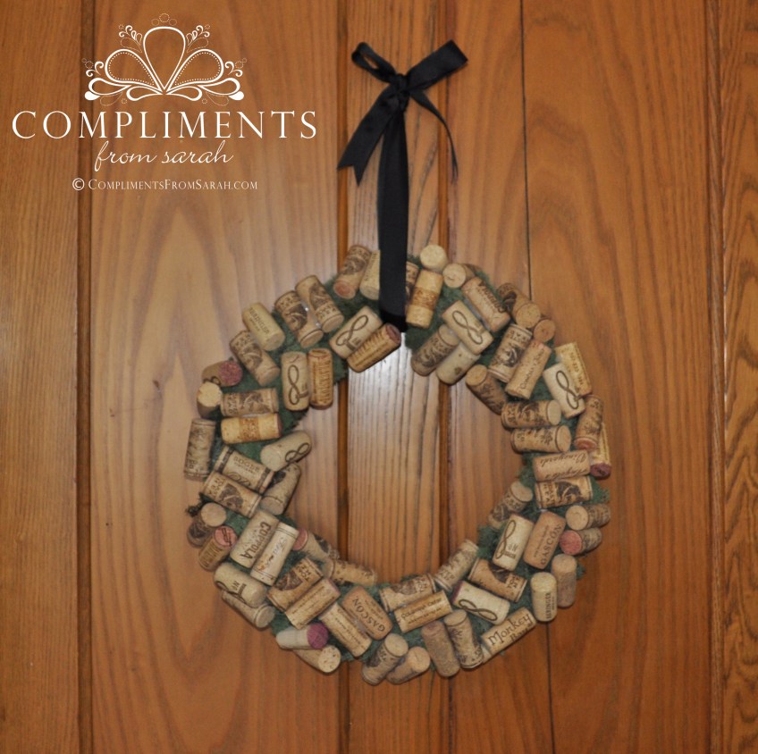 mossy wine cork wreath