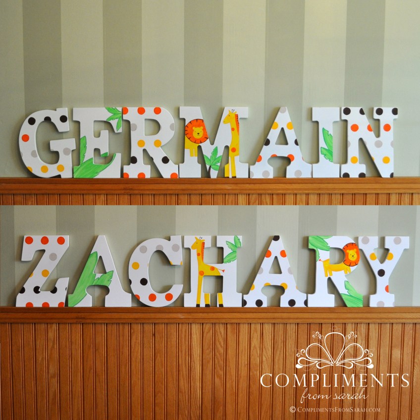 hand painted letters germain zachary twins