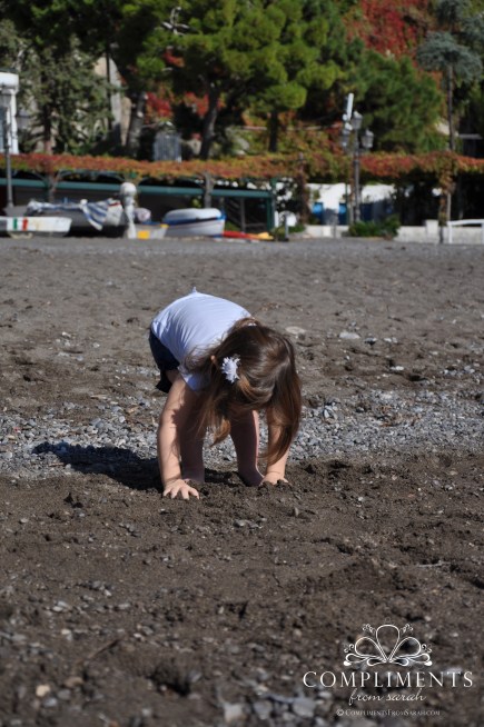 Maddie Digging for Sea Glass