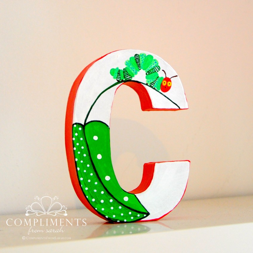 Caroline Hand Painted Letters The Very Hungry Caterpillar - C