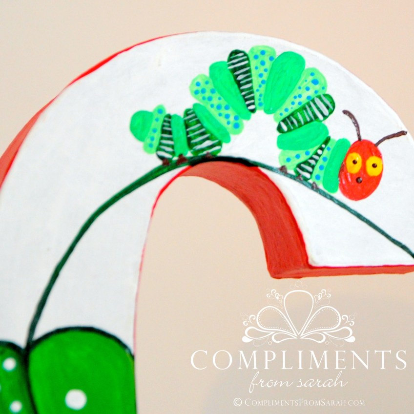 Caroline Hand Painted Letters The Very Hungry Caterpillar - Caterpillar